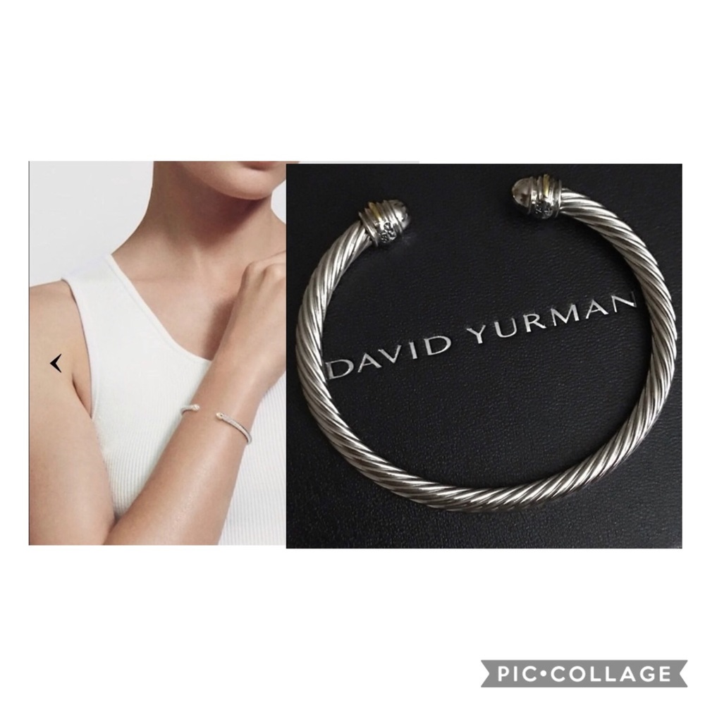 David Yurman 5mm 18k sterling silver cuff bracelet